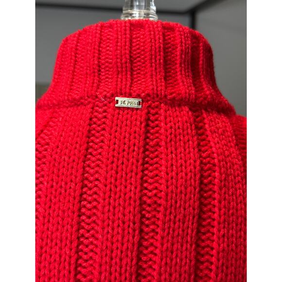 St. John Wool Red Knit Holiday Christmas Sweater Size M - Picture 8 of 11